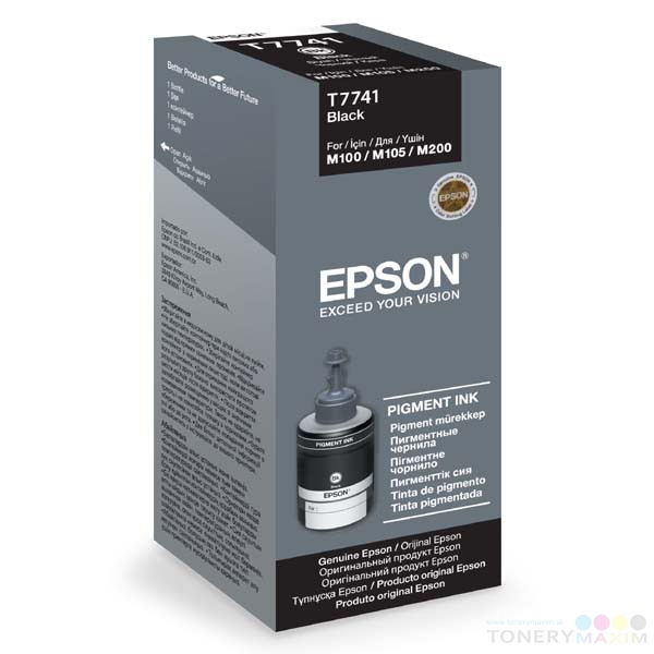 Epson - kazeta TANK EPSON M100/M105/M200/L655 T7741 Black 140ml-originál