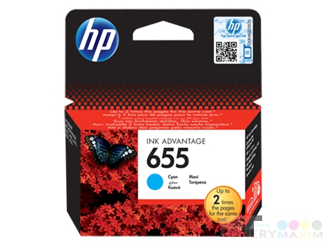 HP - HP Originál CZ110AE No.655 Azúrová atramentová náplň - CZ110AE