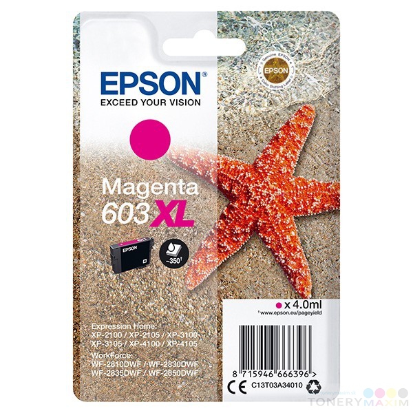 Epson - Náplň Epson 603XL Magenta - originálna atramentová náplň (C13T03A34010)